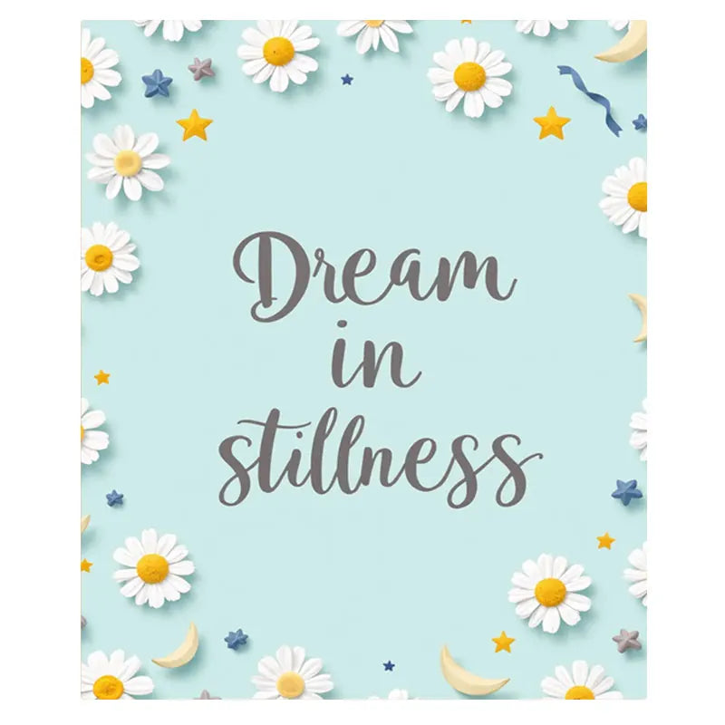 1pc Flannel Blanket "Dream in Stillness" Floral Moon Star Print Soft Cozy Blanket for Home Decor