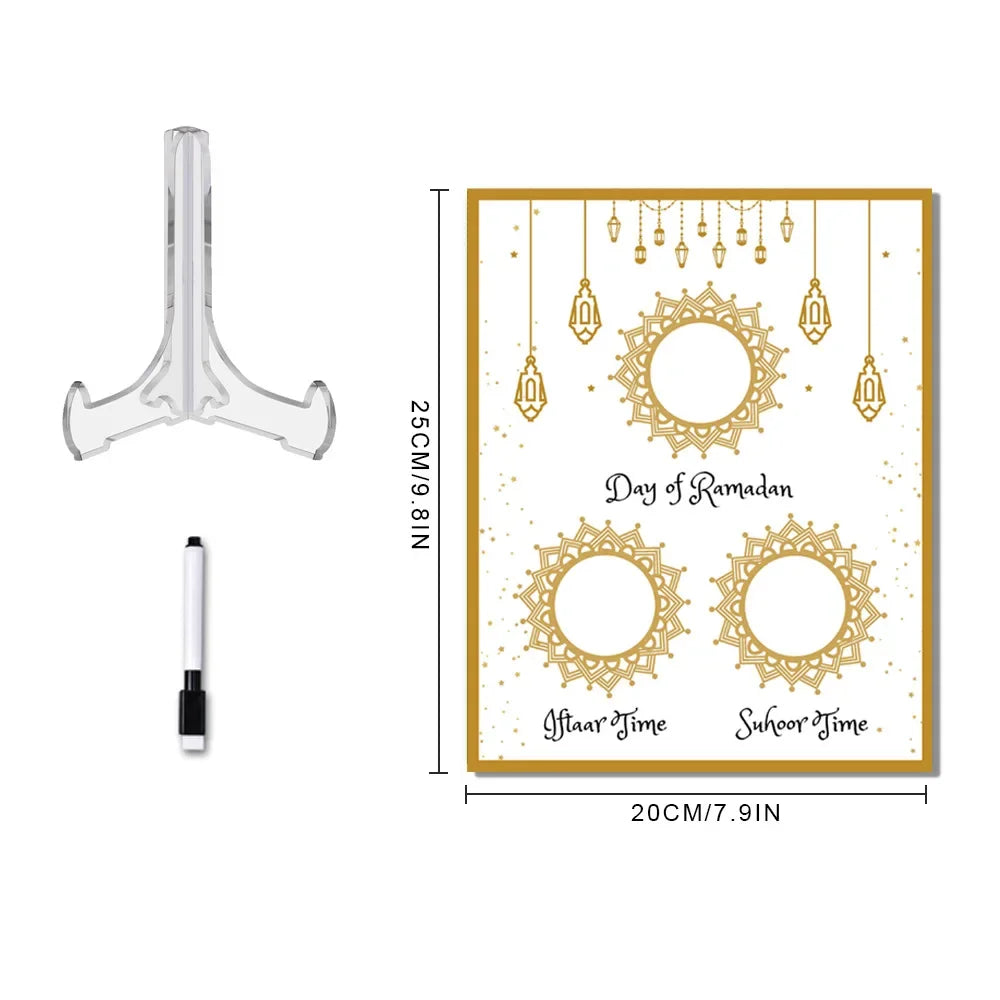 1 Pcs Ramadan Calendar Acrylic Eid Mubarak DIY Countdown 2024 Ramadan Decorations Countdown Ramadan Party Ornament