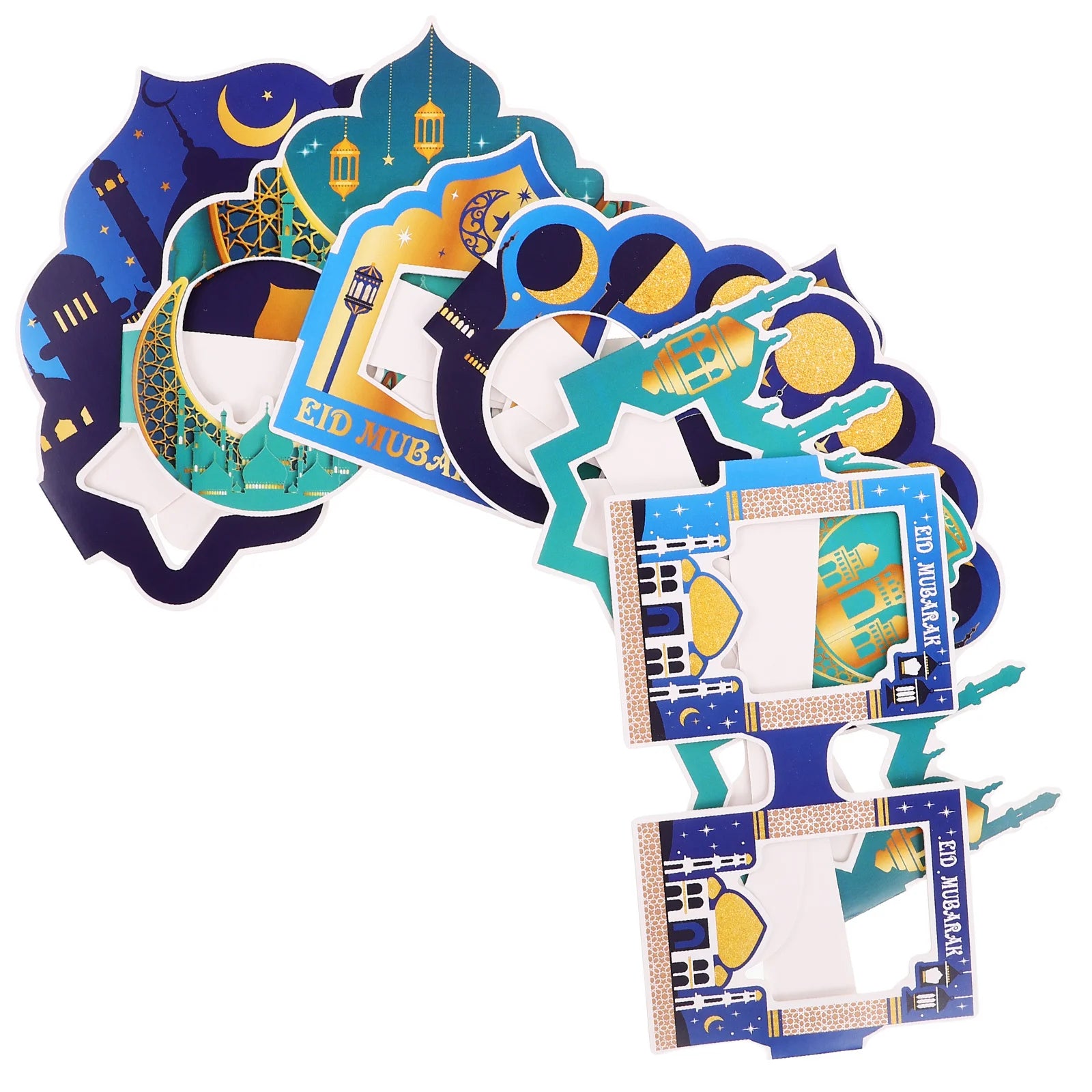 6Pcs Moon Festival Party Glasses Eid Mubarak Unique Paper Eyewear Fun Photo Props Festival Supplies Funny Glasses