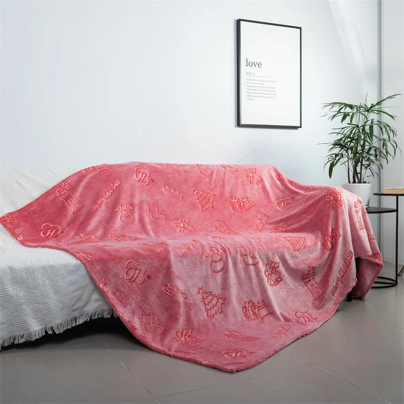 Magical Luminous Flannel Throw Blankets Night Fluorescent Fluffy Kids Blanket Star Moon Warm Sofa Bedspread Nap Leisure Covering
