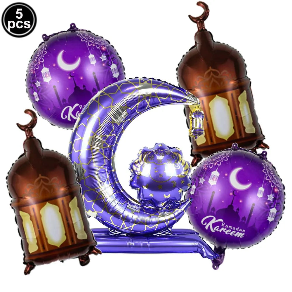 Eid Mubarak Banners Ramadan Mubarak Kareem Decorations Hanging Swirls Streamer Moon Star Party Decor lslam Muslim Party Supplies