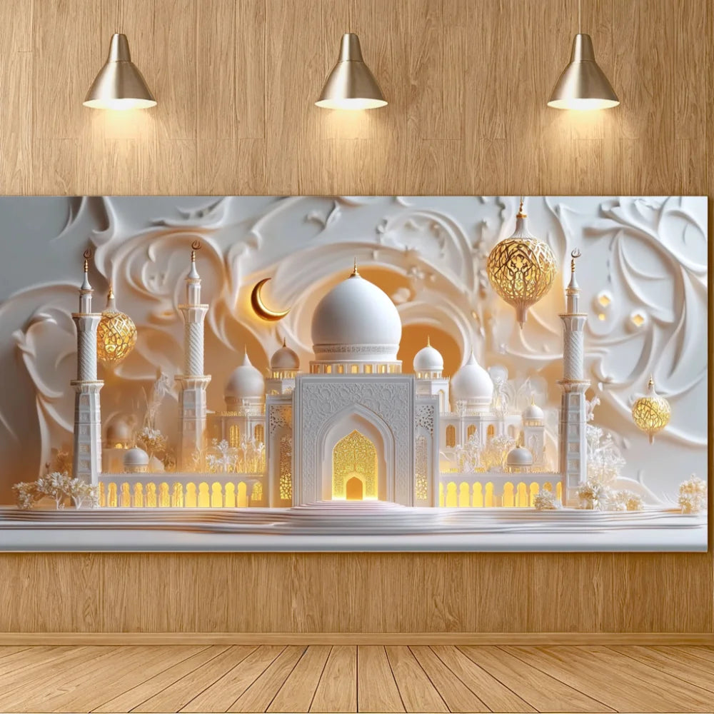 Eid Mubarak Decoration 2025 Ramadan Backdrop Banner Family Room Photo Background Party Decors Home Moon Star Background New In