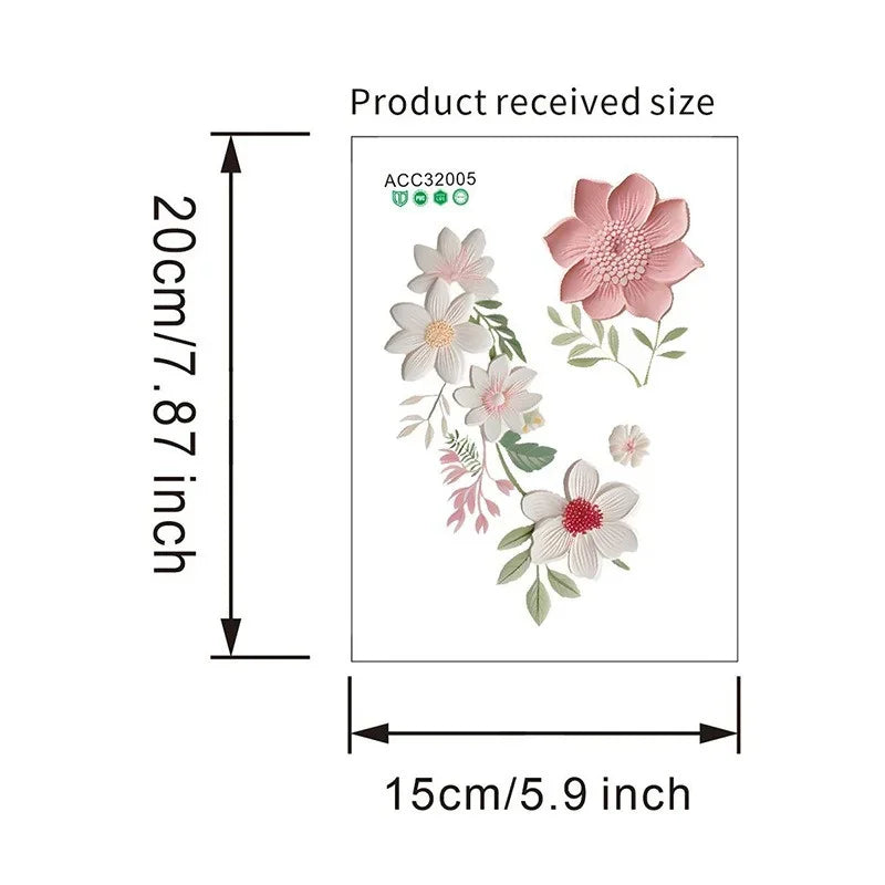 Waterproof Sticker For Bedroom Flowers Switch Stickers PVC Self-adhesive Removable Bathroom Home Decoration Decals