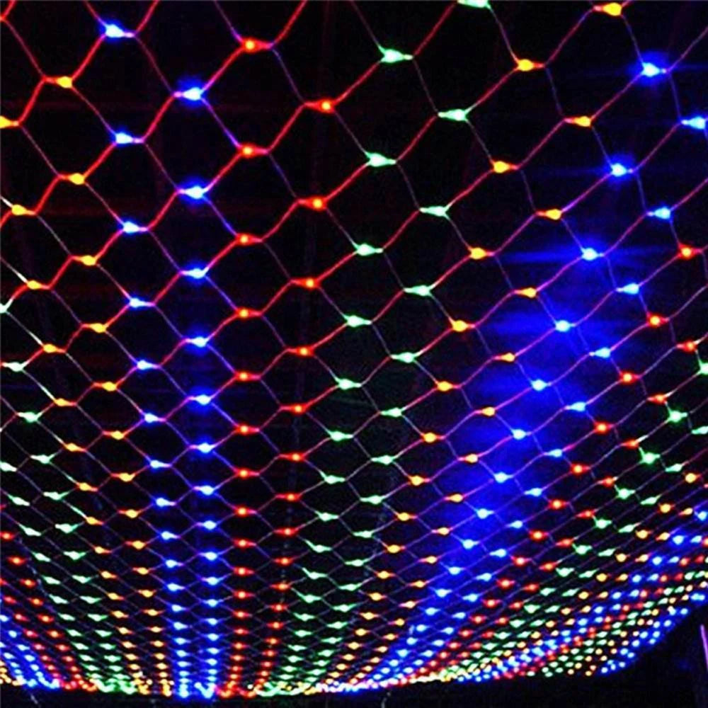 LED Net Curtain Light 110V 220V Fairy Lights Outdoor String Christmas Garlands Xmas Party Garden Wedding Decoration 3X2M 6X4M