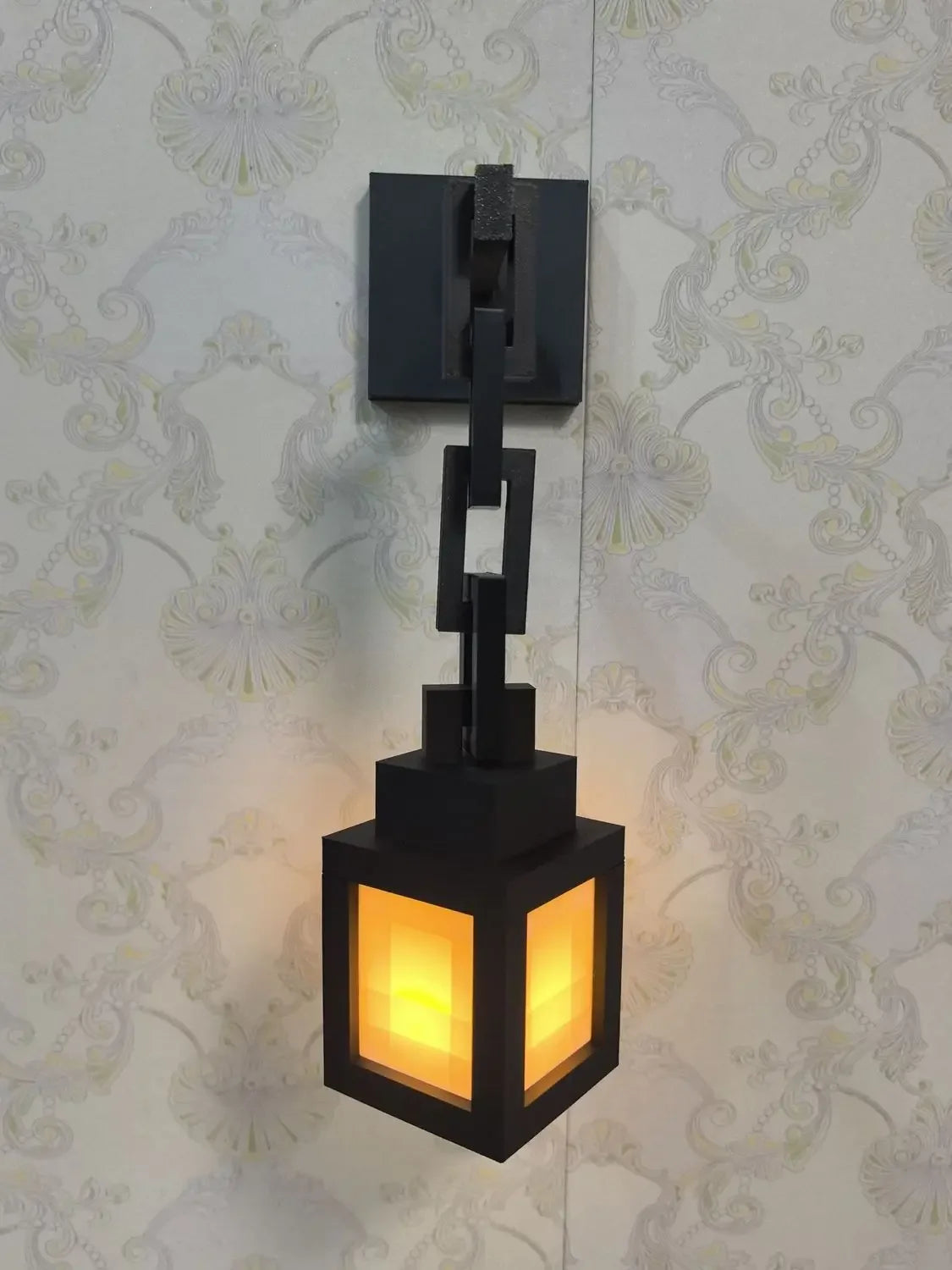 Luminous Lantern Nightlight Rechargeable Game Pixel Light Surrounding Children's Bedroom Atmosphere Light Home Decor Ornament