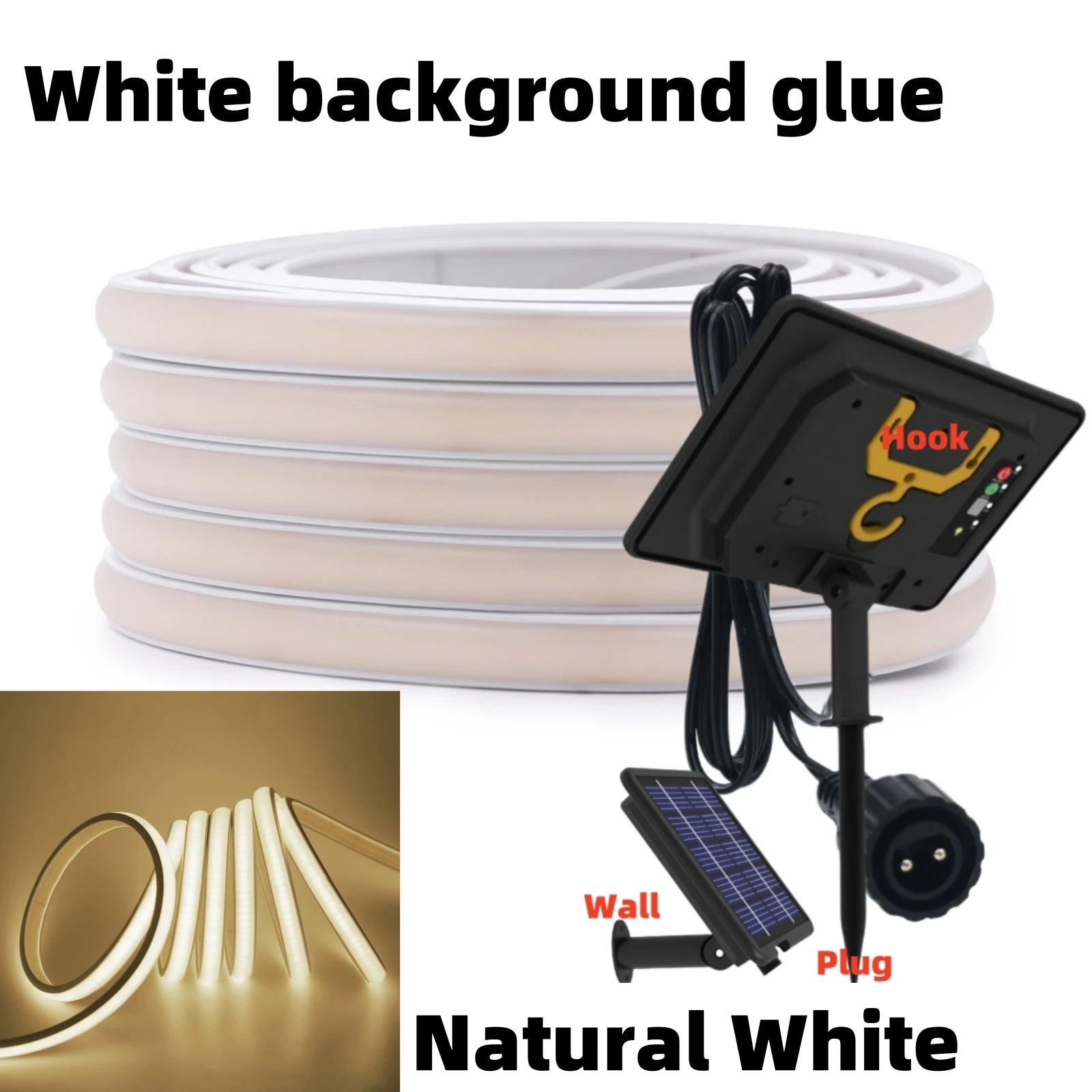 DC 24V COB Solar Neon Light Strips 320LEDs 480LEDs High Density Linear Lighting IP67 IP68 Waterproof Outdoor Warm Natural White