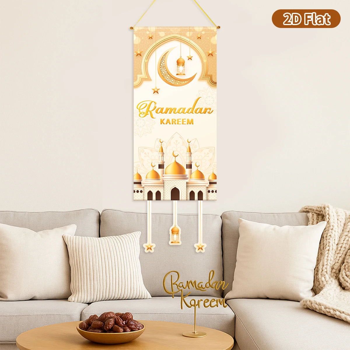 Ramadan Decoration Flag Hanging EID Mubarak Decor 2026 For Home Flag Hanging Ramadan Kareem Islamic Muslim Party Eid Gifts