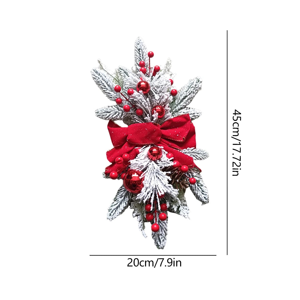 Christmas Wreath Pendants without/with Light Atmosphere Decorative Stair Garland Home Door Window Ornaments Party Supplies Gift