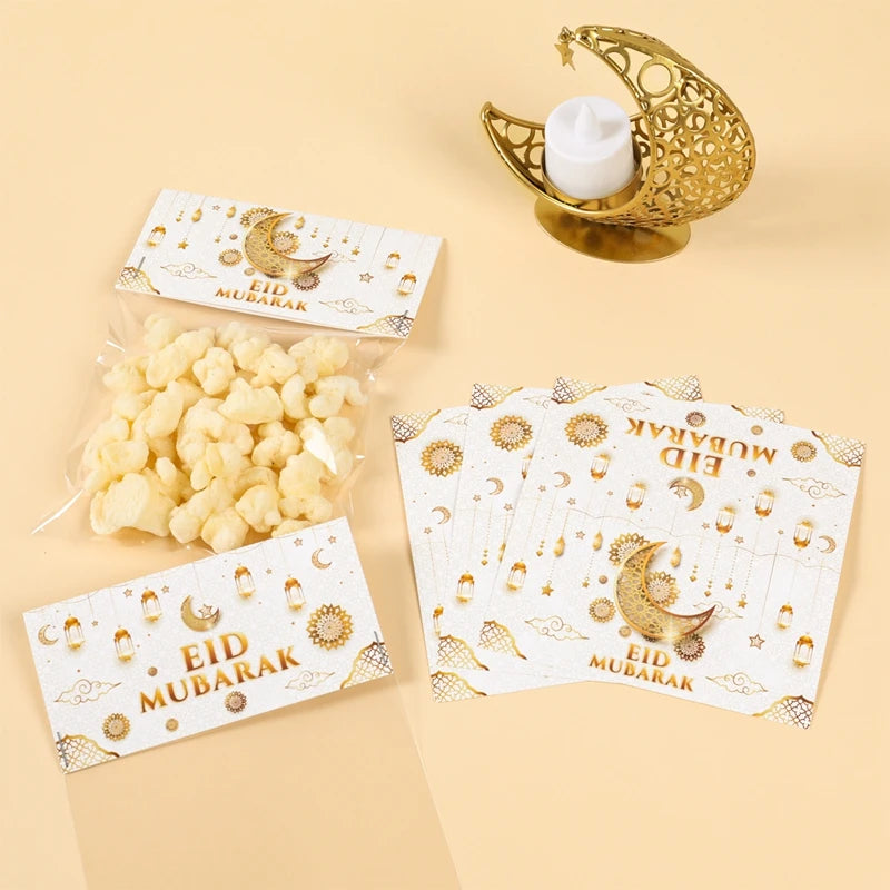 Eid Mubarak Treat Bag Topper Candy Bag Ramadan Decorations For Home 2025 Islamic Muslim Party Decor Ramadan Kareem EID Al Adha