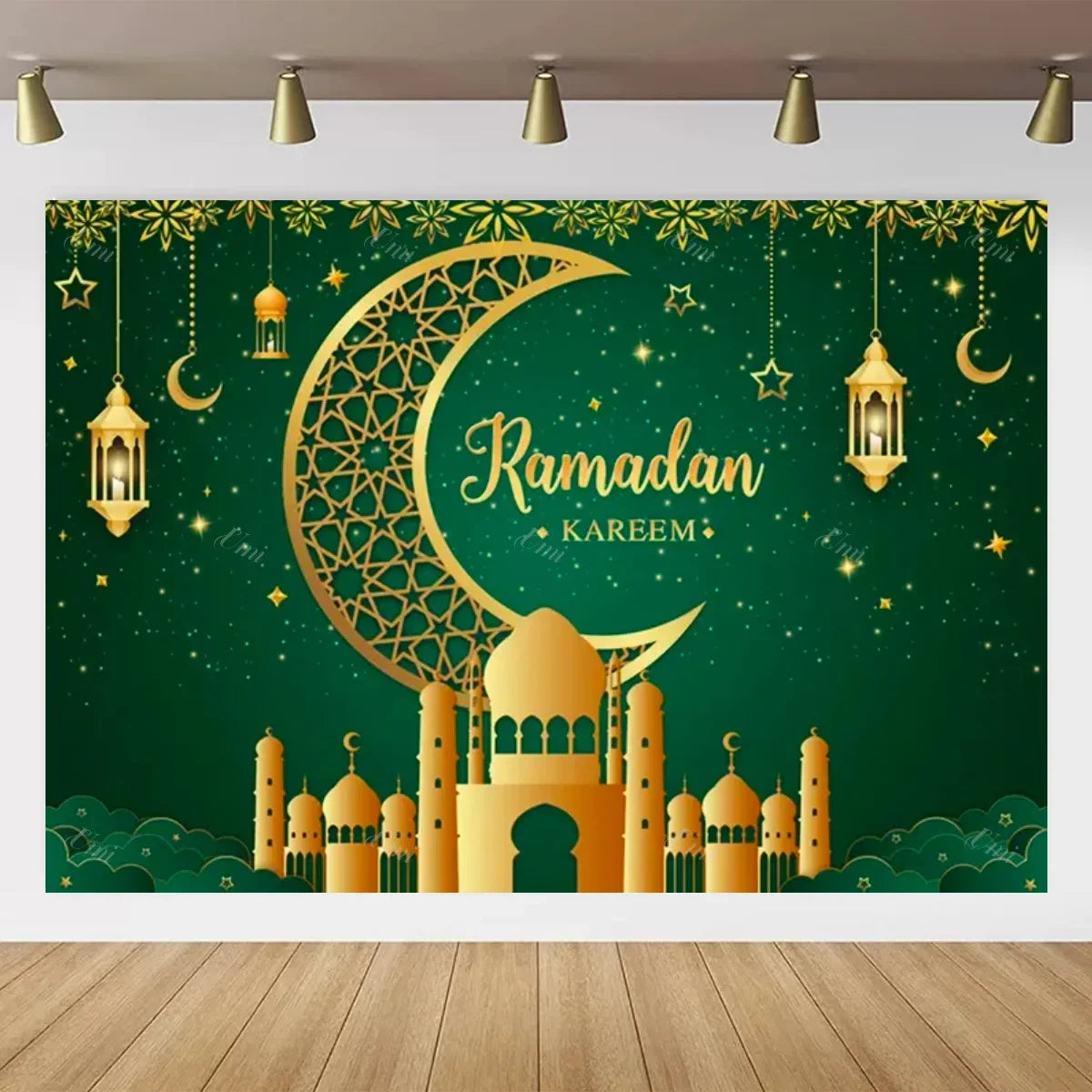 Eid Mubarak Backdrop for Photography EID Al Adha Muslim Ramadan Kareem Moon Lantern Islamic Eid al-Fitr Photo Background Props