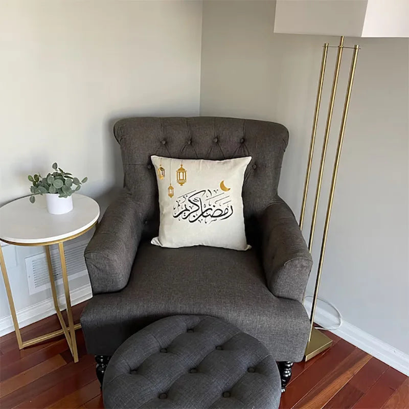 Arabic Calligraphy Writing Ramadan Pillow case Cushion Cover Eid Mubarak Muslim Islamic Kareem home bedroom sofa decoration gift