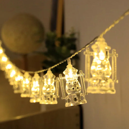 1PCLED Palace Lantern Ramadan Atmosphere Room Decoration Light Romantic Creative Luminous Light String Flashing Light