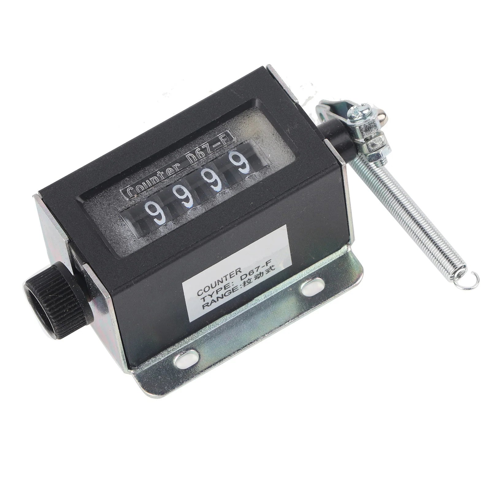 D67F 5 Digit Mechanical Resettable Manual Hand Pull Stroke Tally Counter, Mechanical Click Counter, Battery Included