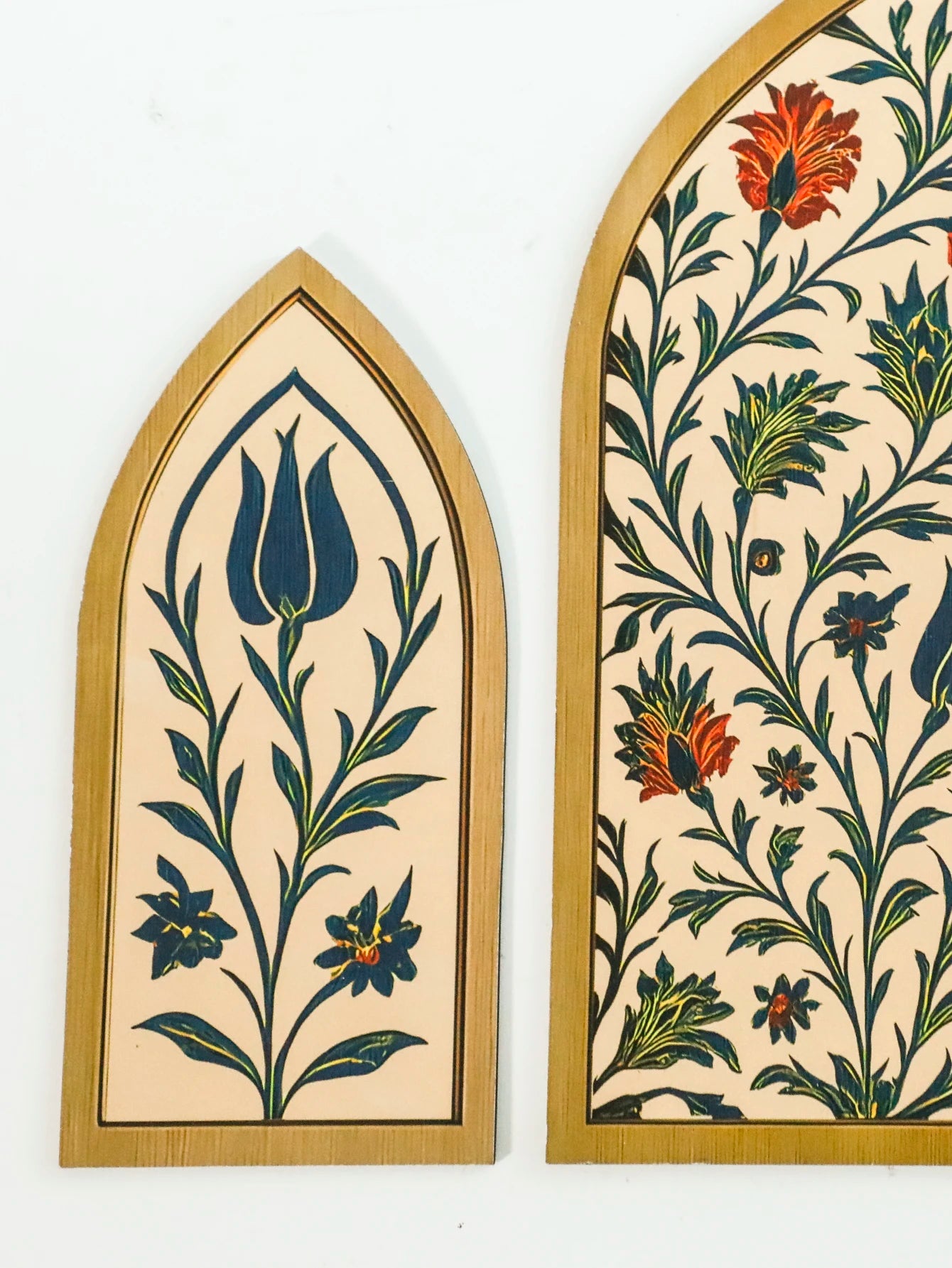 3pcs Islamic Arch Window Style Wall Hanging Floral Pattern Decor Wall Stickers for Ramadan & Eid Home Decor Muslim Festival Gift