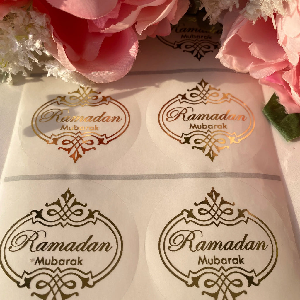 30 Ramadan Mubarak Golden Stickers ( Candle not included)