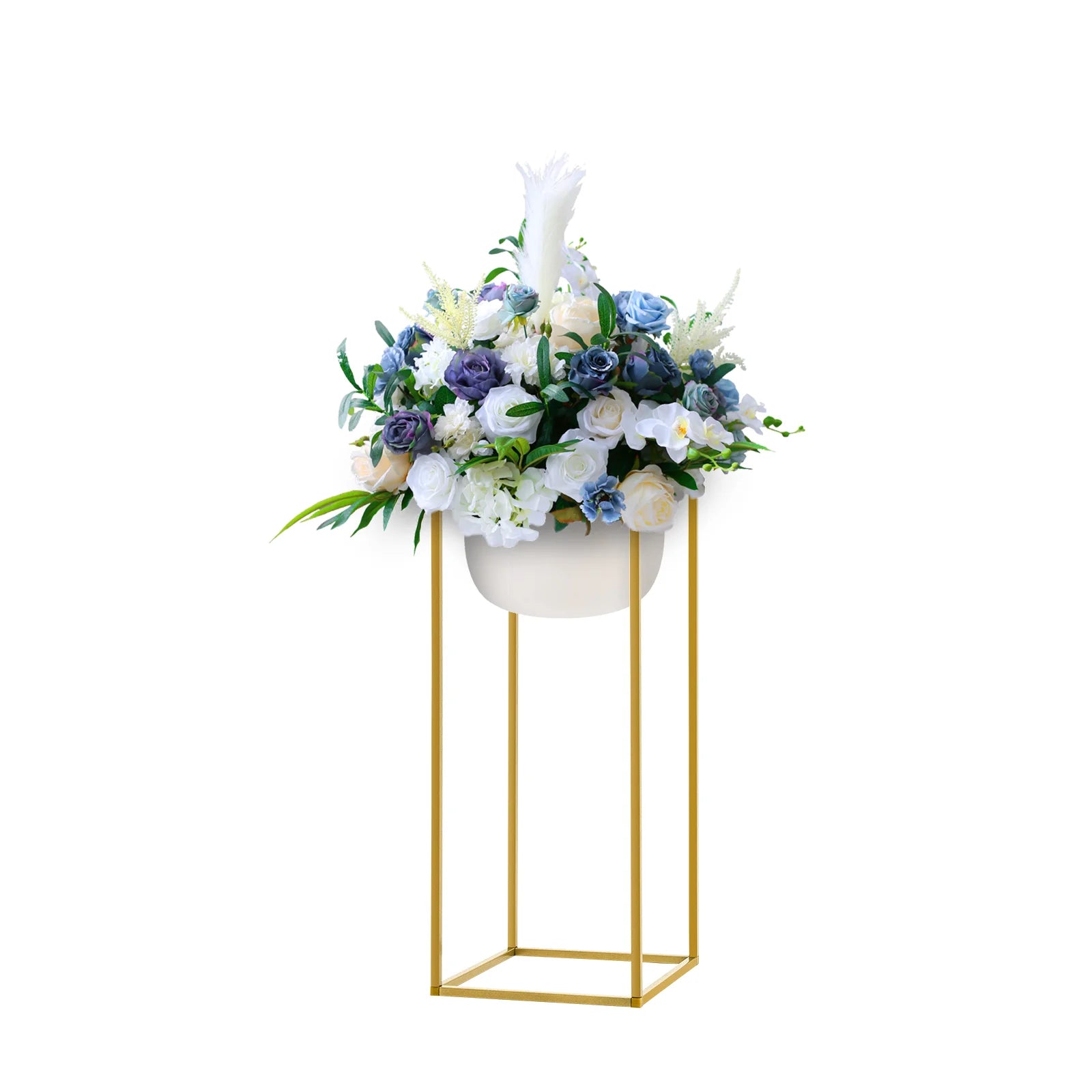 10PCS Metal Flower Stand Floor Vases Flowers Column Stand Road Lead Rack for Wedding Party Birthday Anniversary Decor 24*24*60cm