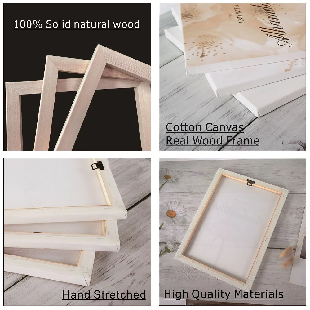 3pcs Framed Islamic Gold Wall Art Calligraphy Allahu Akbar Subhan Allah Canvas Paintings Posters Prints Room Home Decor