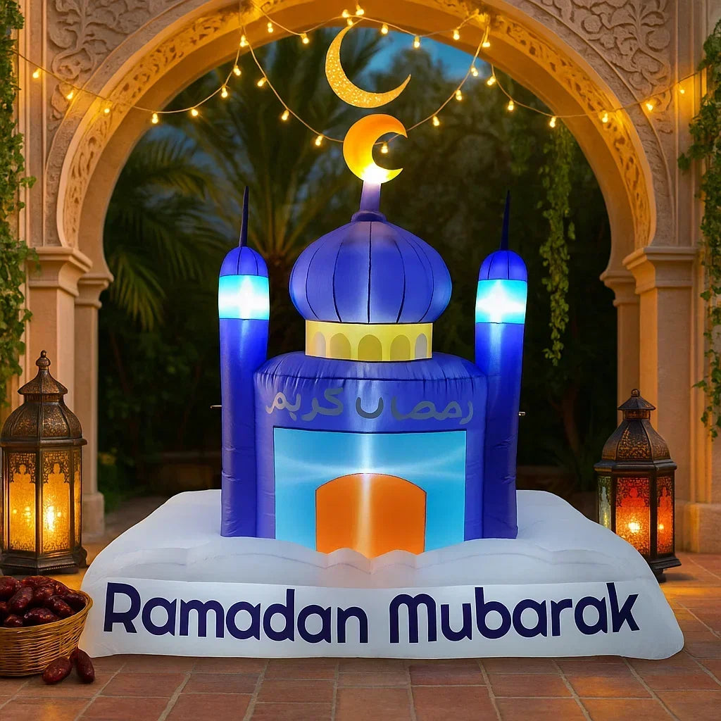 Muslim Islamic Ramadan Inflatable toys LED Decor Airblown Outdoor Yard Garden Eid Mubarak Fasting Celebrate Holiday Ornament