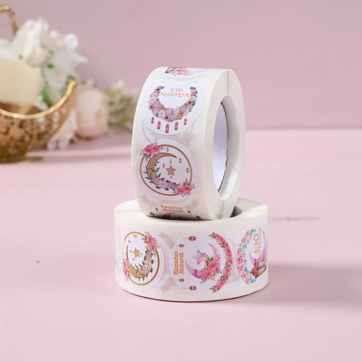 EID Mubarak Stickers Ramadan Decoration 2025 For Favor Gifts Label Ramadan Kareem Islamic Muslim Party Eid Al Adha Gifts
