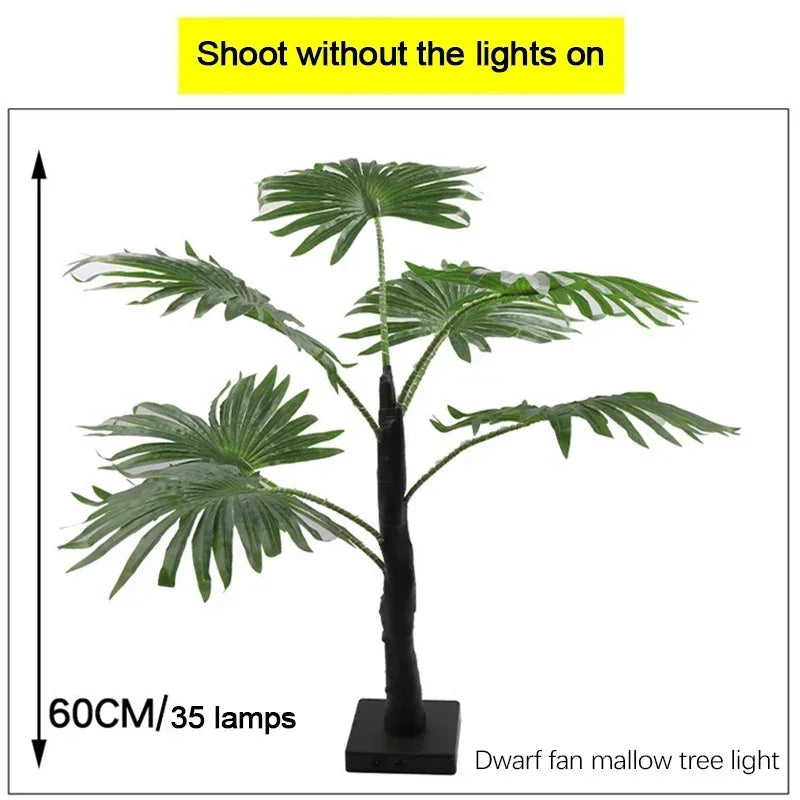 55CM Creative LED Table Lamp Palm Tree USB Artificial Plant Decor Desk Lights Home Bedroom Bedsides Night Lamp Decoration Lamp