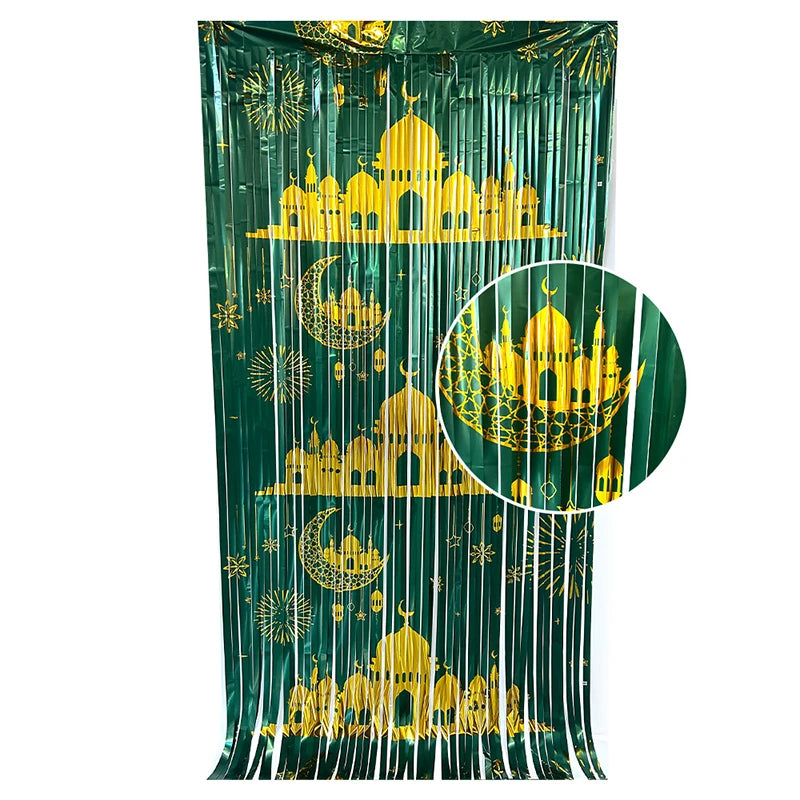 Mubarak Moon Star Foil Balloon Eid Mubarak Party Decorations Ramadan Dinner Table Decor Islamic Party tablecloth Supplies