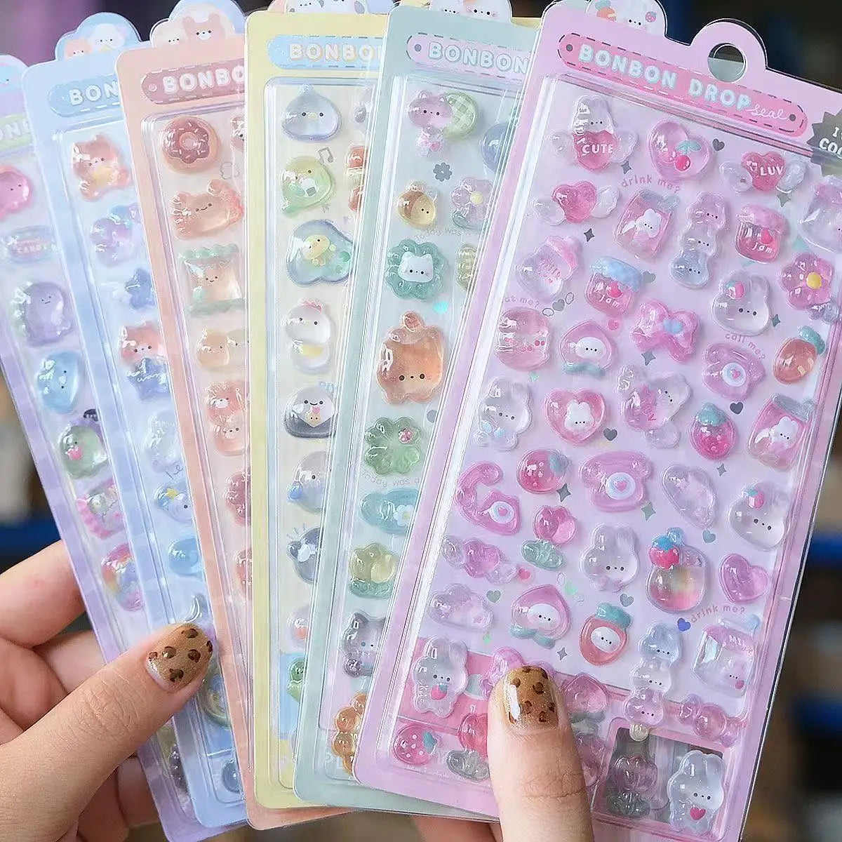 3D Embossed Diamond Stickers Exquisite Cartoon Animals Festival Party Stickers Craft Decals Scrapbooking Decoration Products