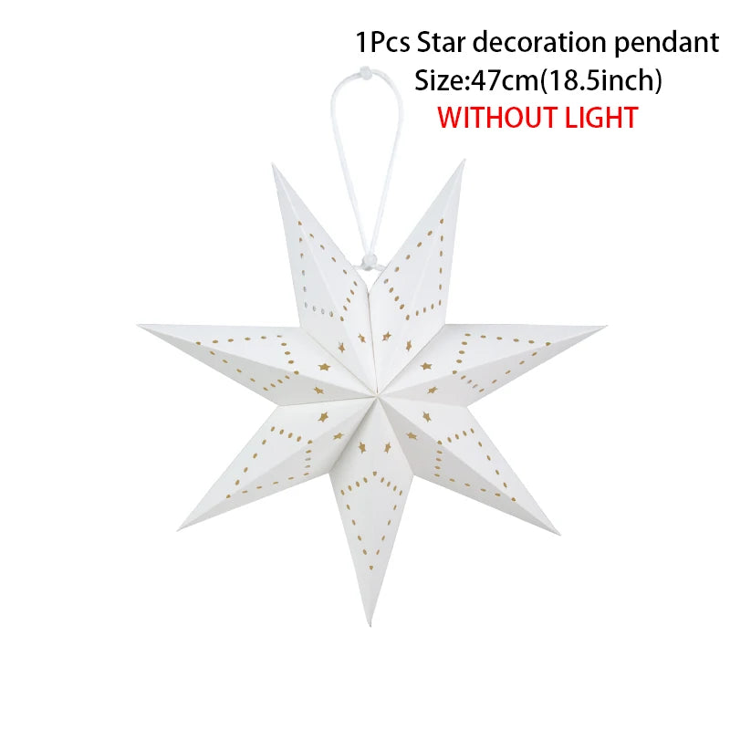 Hollow Star Hanging Pendant Light Eid Mubarak Ramadan Kareem Decoration 2024 paper Lantern Islamic Muslim Party Supplies wedding
