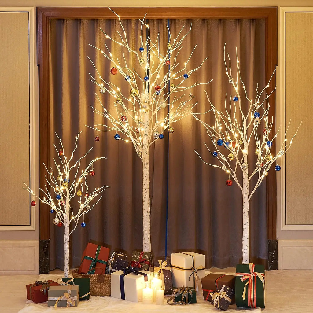 Artificial Birch Tree Warm White LED Light – 4ft / 5ft / 6ft Home & Festival Decoration
