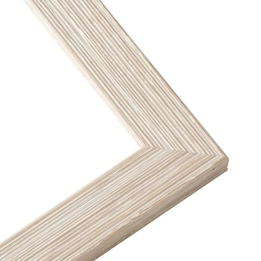 29×41 Frame Barnwood White Solid Wood Picture Frame with Whitewashed Distressed Finish, 1.5 Inches Width, 0.5 Inches Interior Depth
