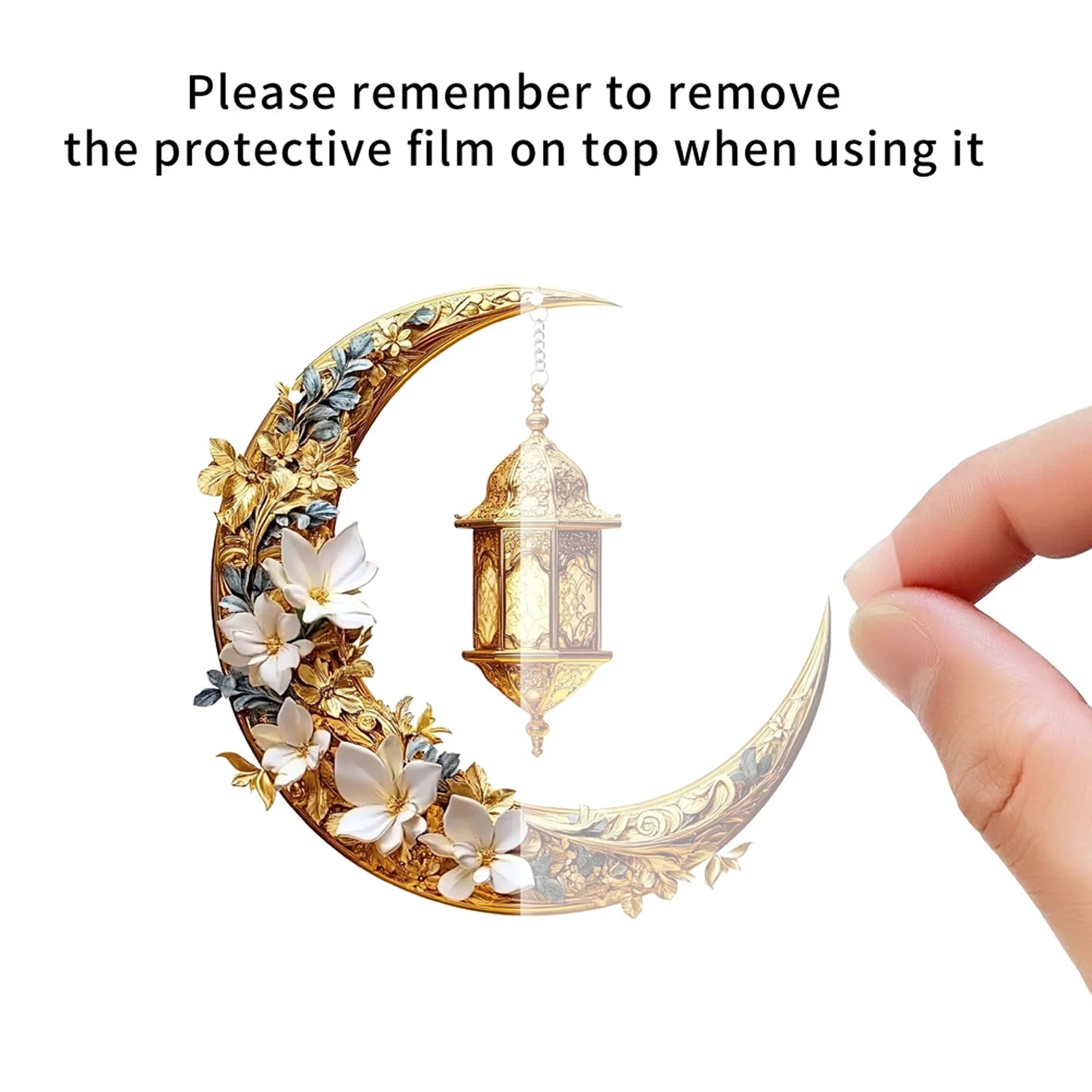 1Pcs Ramadan Decoration Stars Wall Art Hanging Decor with Chain Vintage Garden Patio Decoration 2D Flat Retro Ornament