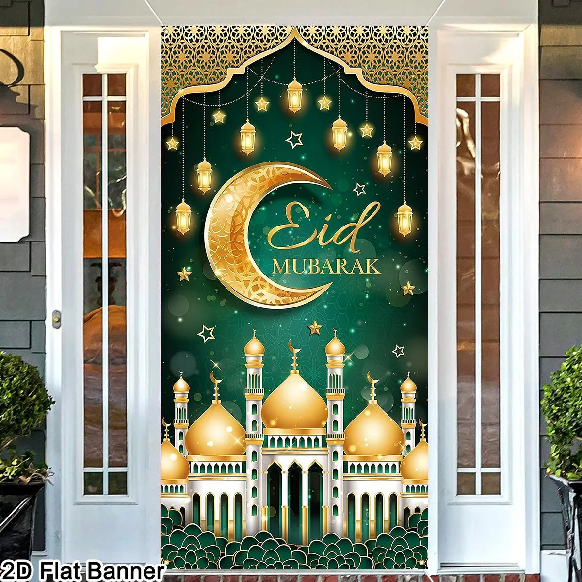 Eid & Ramadan Door Banner Hanging Flag Ramadan Decoration 2026 for Home Ramadan Kareem Ramadan Eid Muslim Party Eid Al-Fitr Gift