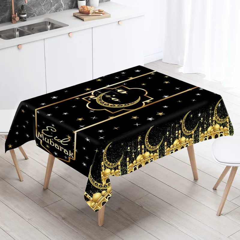 Eid Mubarak Tablecloths Ramadan Decoration for Home 2025 Islamic Muslim Party Decor Ramadan Tableware Supplies Eid Al Adha Gift