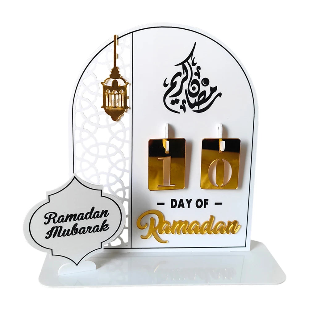 Acrylic Ramadan Advent Calendar Gift for Kids Ramadan Decorations Eid Mubarak Countdown Calendar for Home Decor