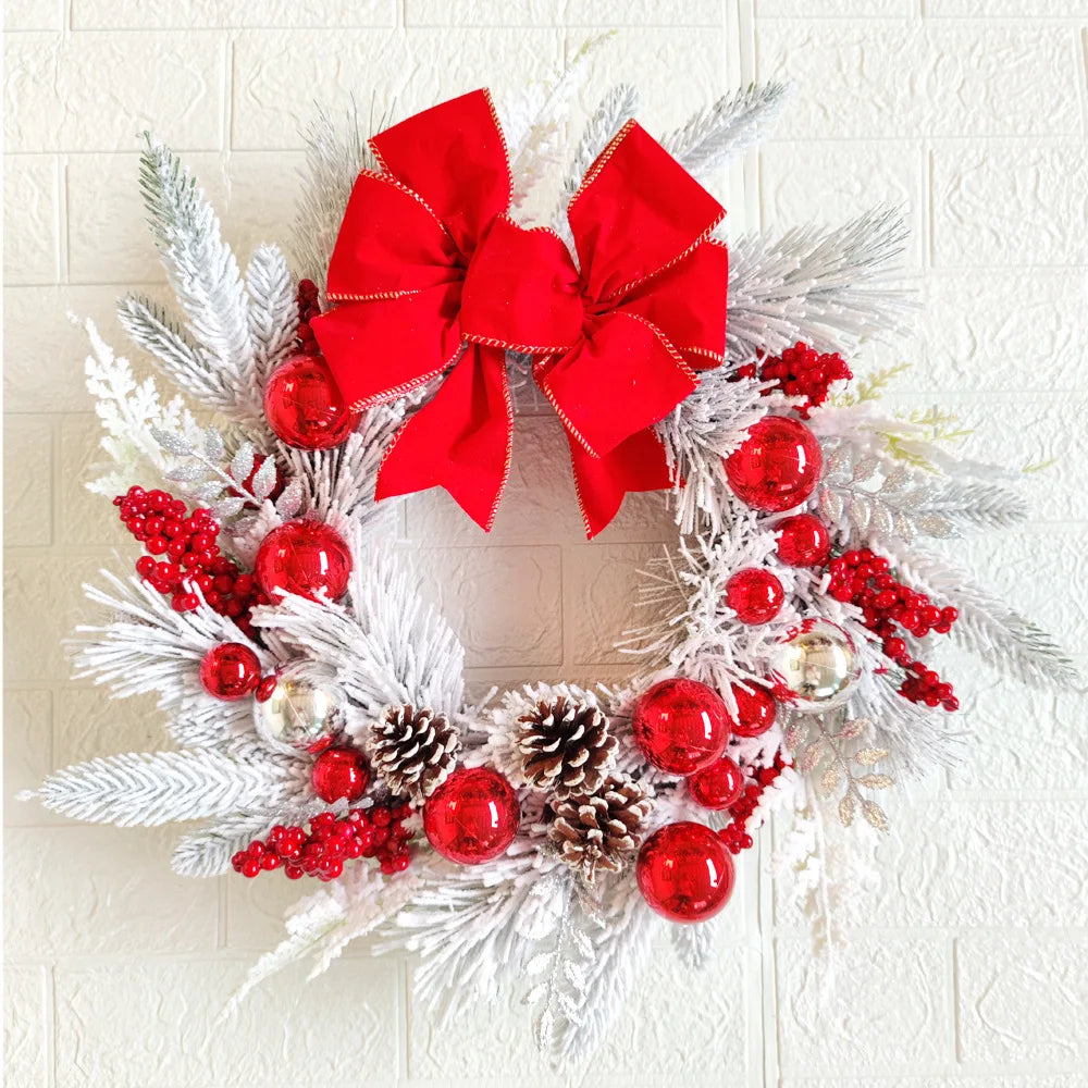 2024 front door Christmas wreath decoration upside down tree vine Christmas door and window decoration supplies