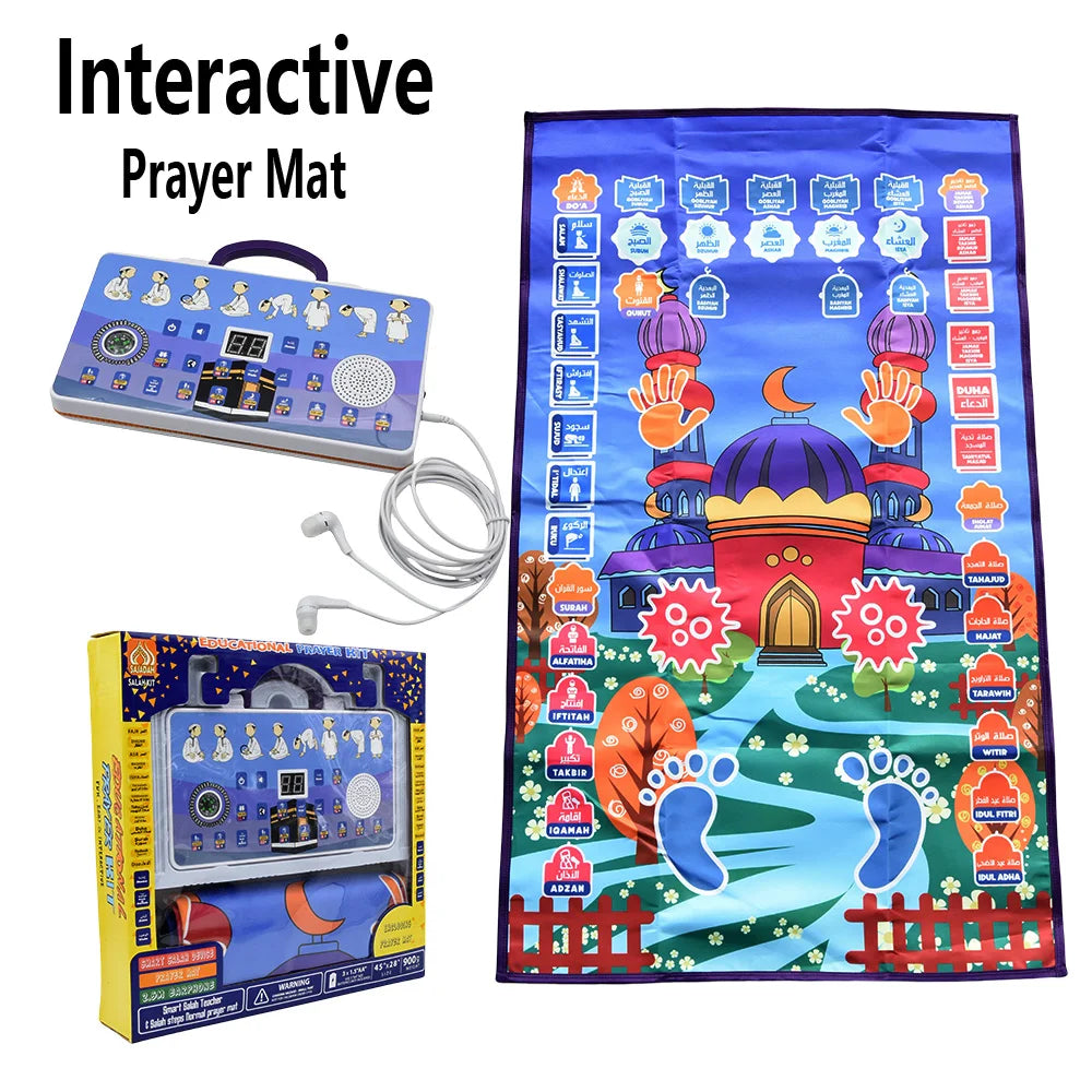 Electronic Interactive Worship Blanket Islamic Eid Mubarak Electric Prayer Mat Carpet Muslim Children Educational