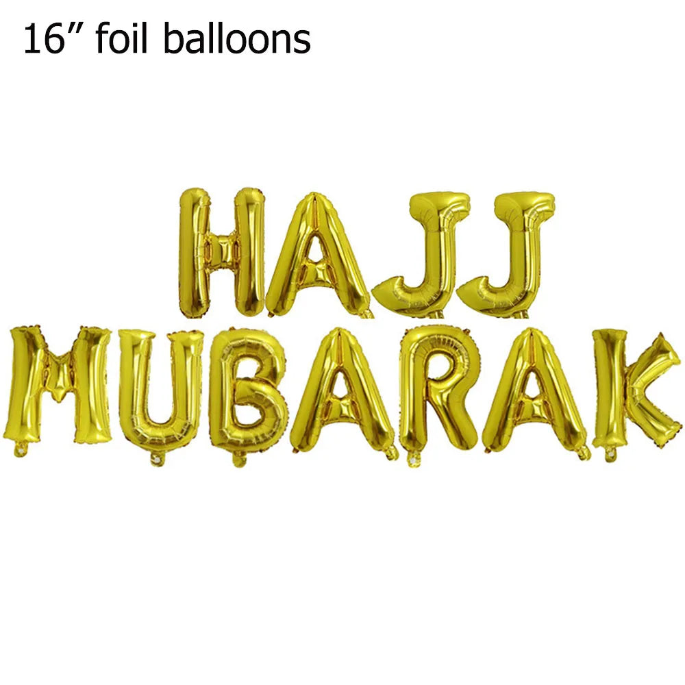Eid Munarak Balloon Set Gold Foil Latex Balloons for Muslim Festival Home DIY Decoration Ramadan Kareem Party Ballon Globos