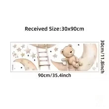 1Pc Cartoon Animal Star Moon Cat Rabbit Bear Wall Stickers for Room Decoration Living Room Decor for House