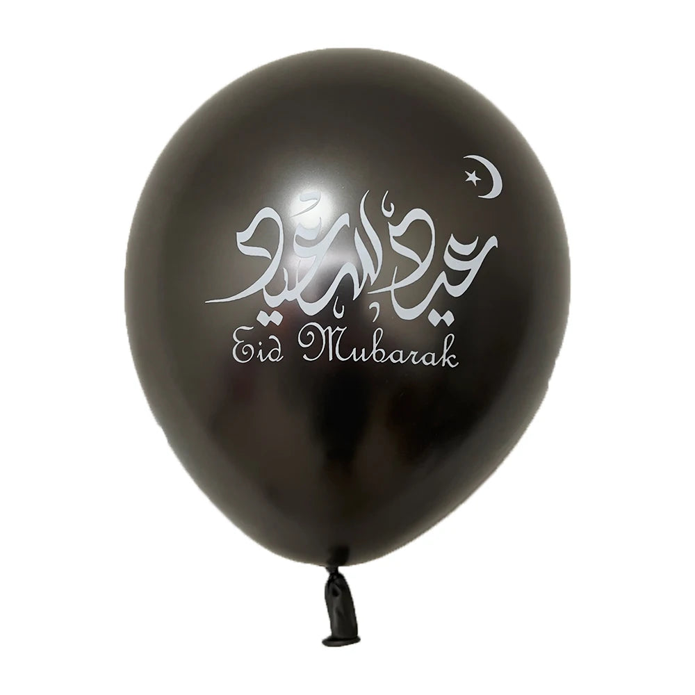 10pcs Eid Mubarak Latex Balloons Ramadan Kareem Decoration Metallic Chrome Balloon For Home Muslim Islamic Festival Party Decor