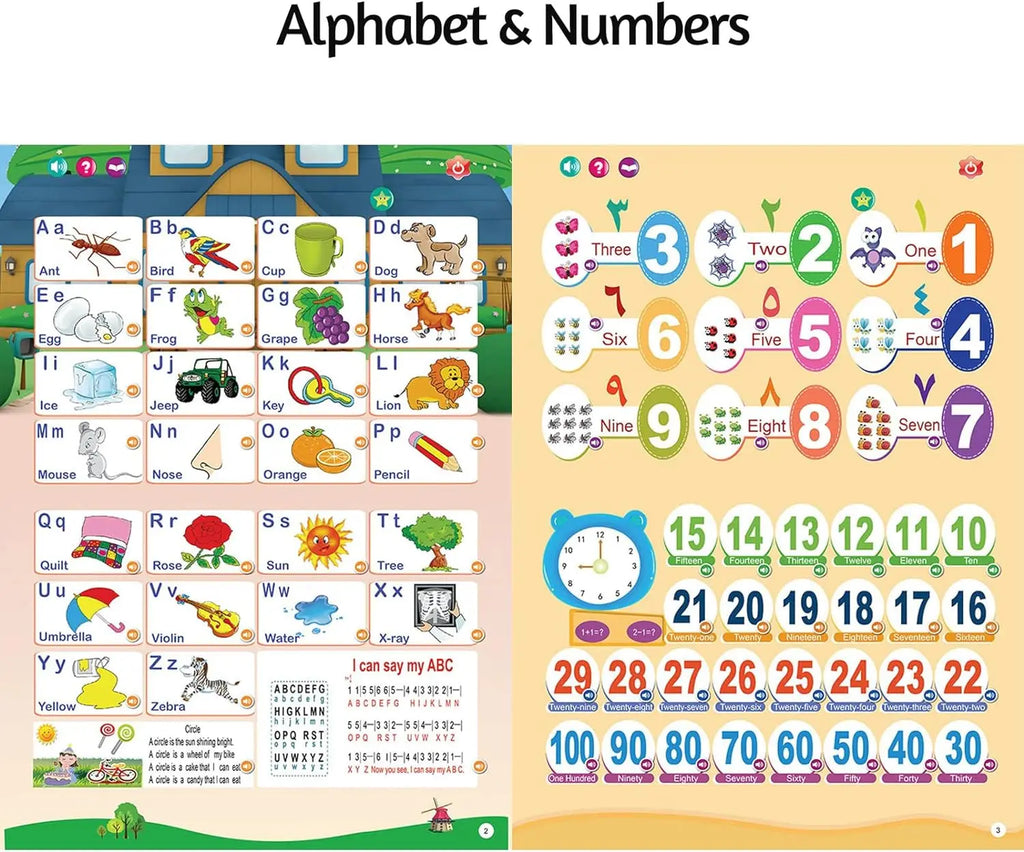 2-in-1 Arabic English Sound D Book Interactive Talking Toy for Muslim Kids