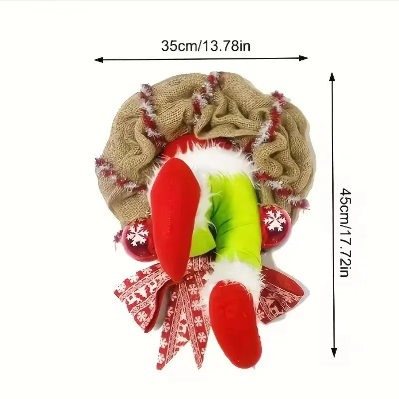 Door Creative Christmas Thief Wreath Decor Plush The Thief Christmas Tree Decor Elf Leg Wreath Door Hanging New Year Decoration