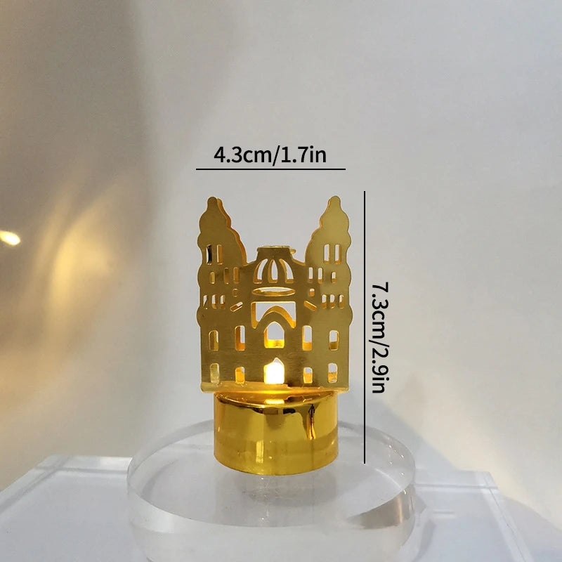 Electronic Ramadan Candle Lantern 2026 Muslim Ramadan Lantern Table Decorations Eid Mubarak Desk Accessories Ramadan Party Gifts