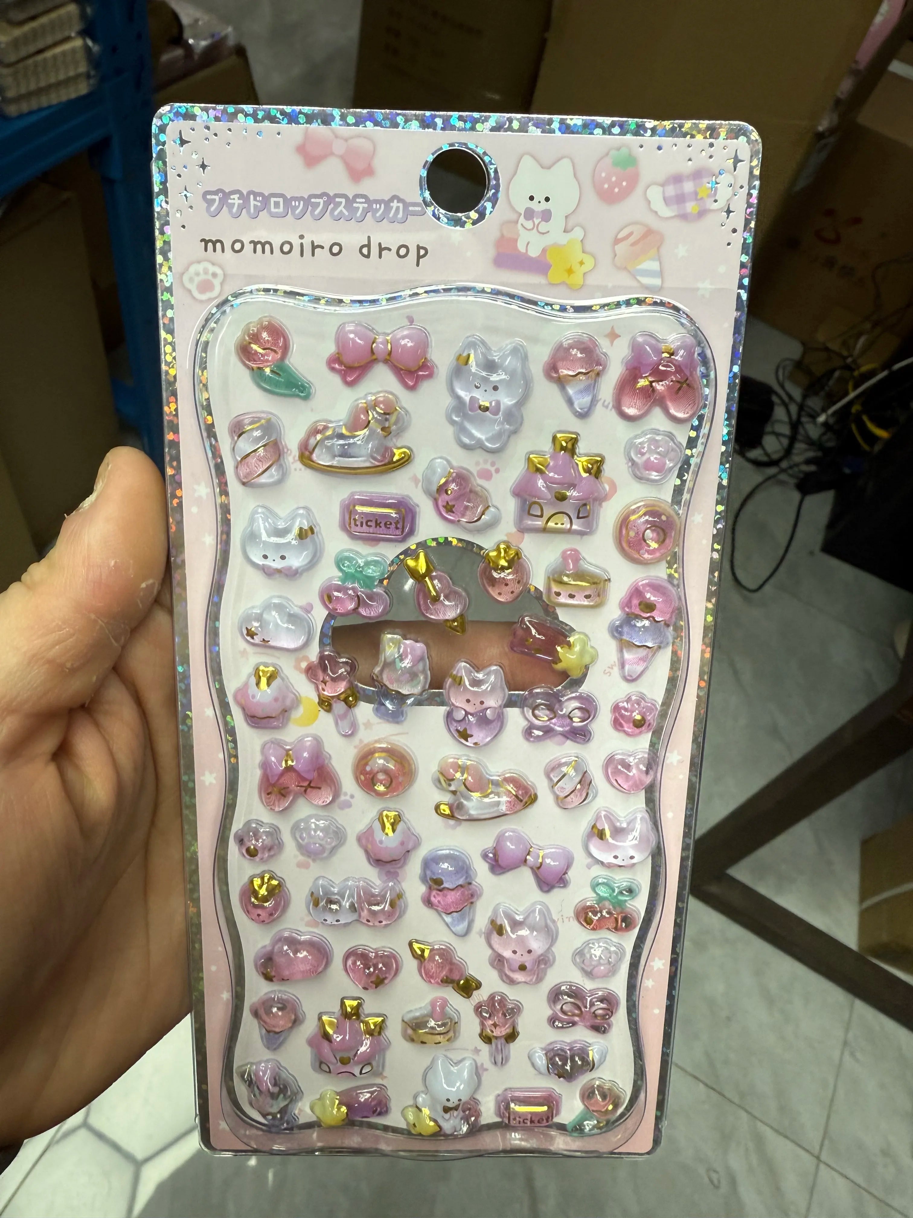 Embossed Animal 3D Crystal Sticker DIY Crafts PVC Cartoon Animal Sticker Melody Relief Decorative Sticker Water Cup Decoration
