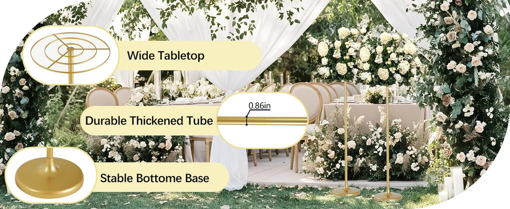 4pcs Tall Wedding Flower Stand 39.4" Wedding Centerpieces for Tables Metal Flower Floor Vase for Party Event Wedding Reception