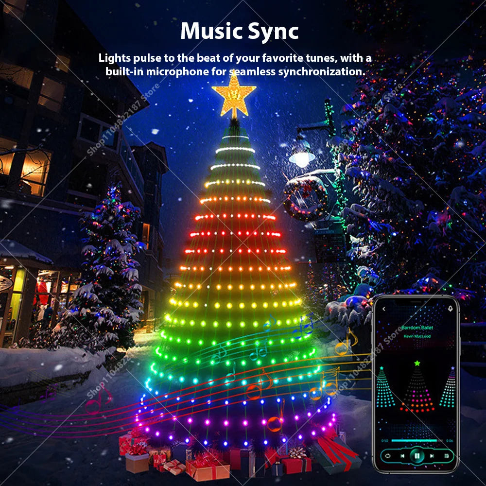 New Christmas Tree 400LED Lights App-Controlled DIY Pattern Display for Home Christmas Tree Decorations Lights