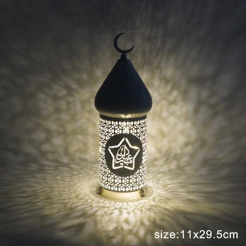 Masjid Lantern Night Light EID Mubarak Decoration for Home Islam Muslim Party Decor Eid Al Adha Ramadan Kareem Mosque LED Lights