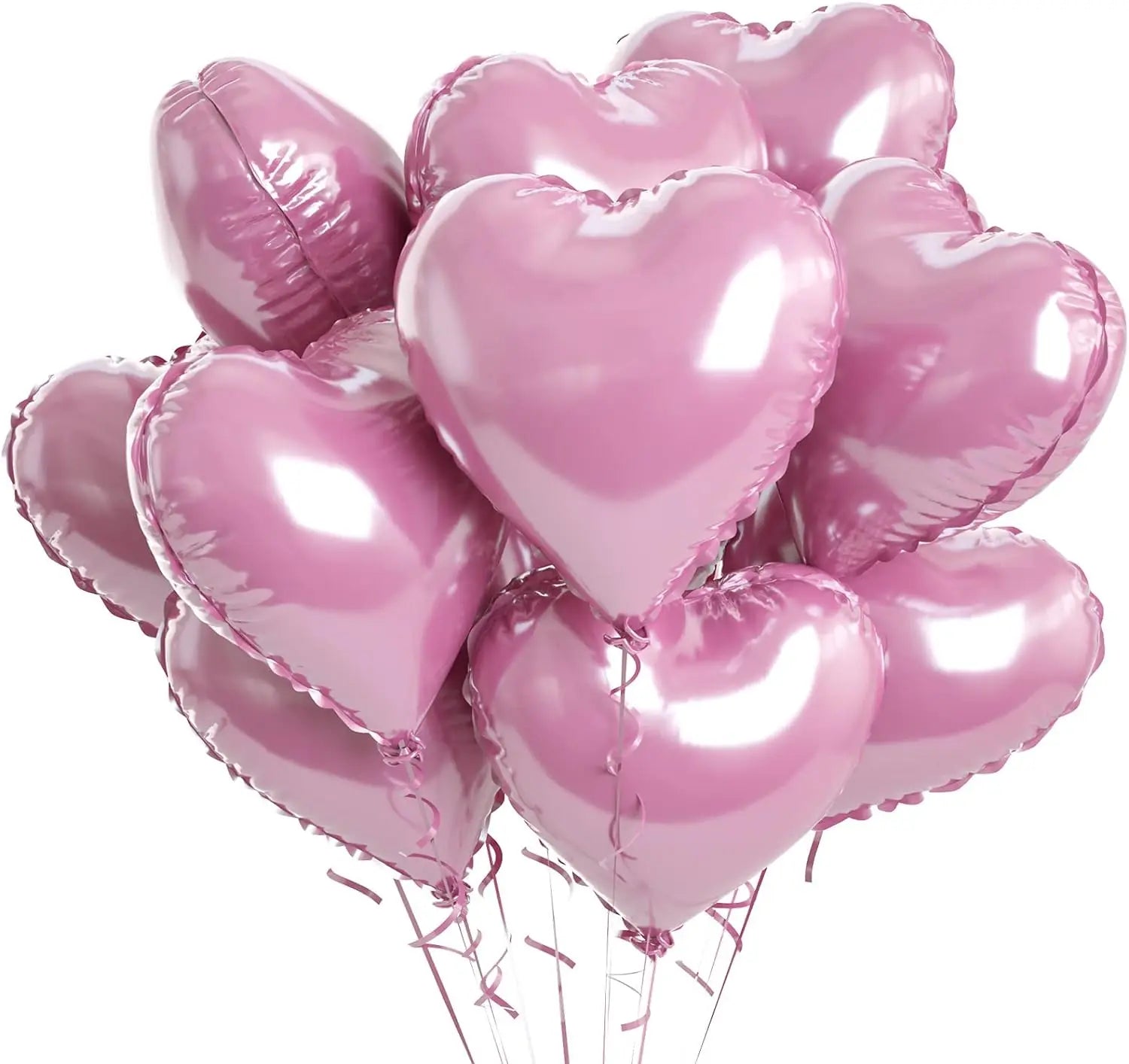 10pcs 18inch Heart Foil Balloons Pink Sage Green Heart Balloon for Birthday Party Valentines Day Wedding Anniversary Decorations