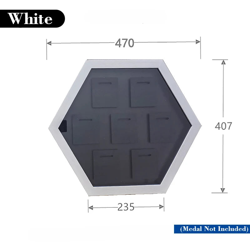 Wooden Hexagonal Medals Frames for Marathon, Display, Wall Mounted Picture for Sports, Football, Running, Swimming<