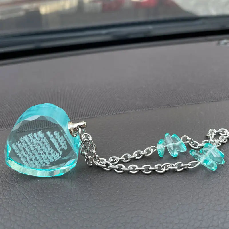 Islam Allah Ayatul Kursi Blue Crystal Car Hanging Pendant