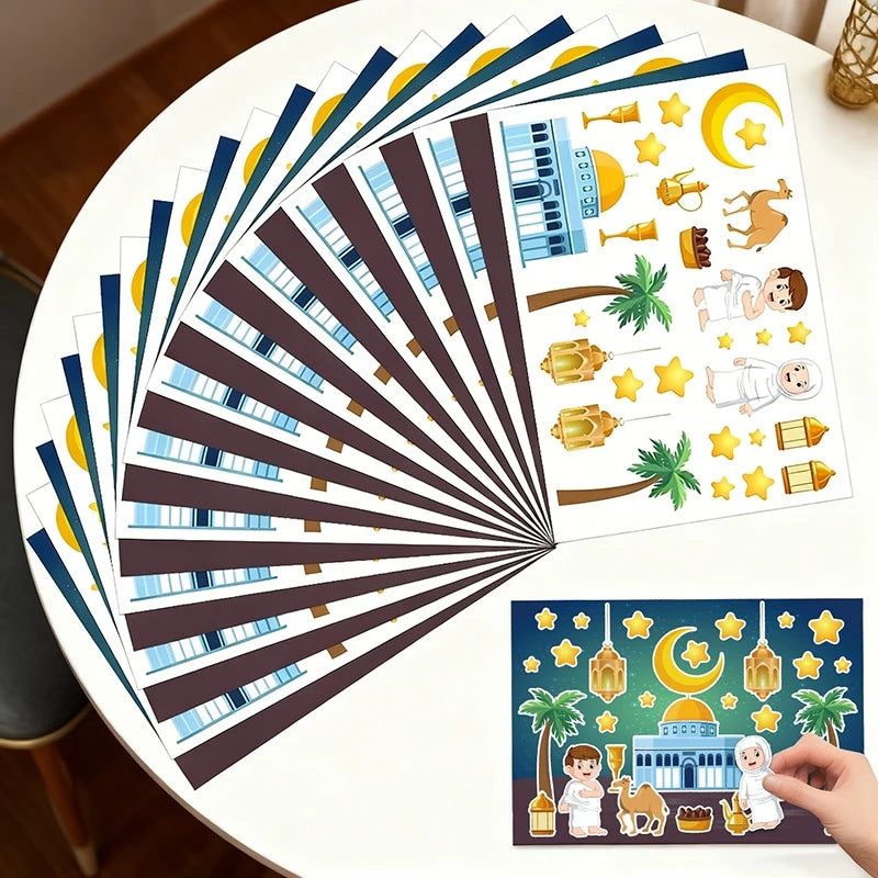 Moon Star Stickers Ramadan Decoration Muslim Eid Ramadan Tree Hanging Decoration Al Fitr Party Decor Festival Party Supplies