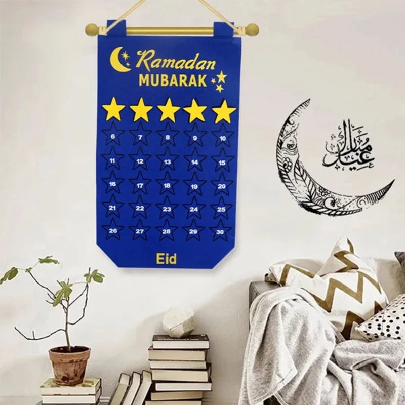 2026 Eid Mubarak Countdown Calendar Ramadan Muslim Party Hanging Calendar Decoration Craft Eid Al-adha Desktop Ornaments Gifts